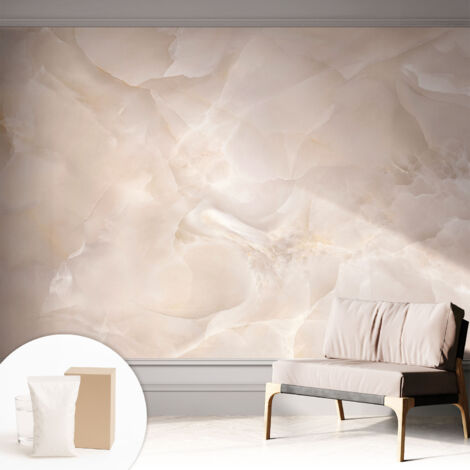 Tapete Vliestapete mit Kleber - Fototapete mit Motiv - Wandtapete modern - Wandgestaltung Zarter Marmor 312x219 cm