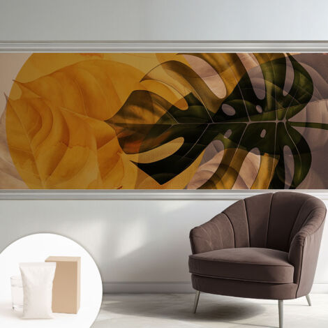 Tapete Vliestapete mit Kleber für Wohnzimmer Schlafzimmer Küche - Wanddekoration  Abstrakte Blätter 250x104 cm