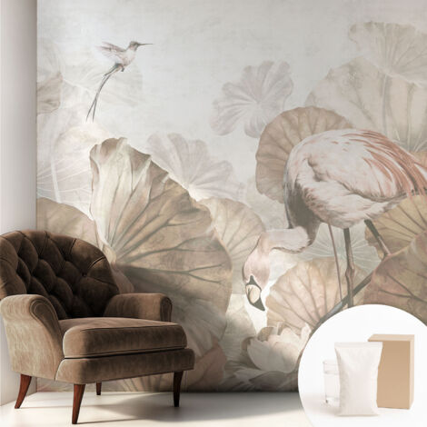 Tapete Vliestapete mit Kleber für Wohnzimmer Schlafzimmer Küche - Wanddekoration  Elegante Natur 250x250 cm