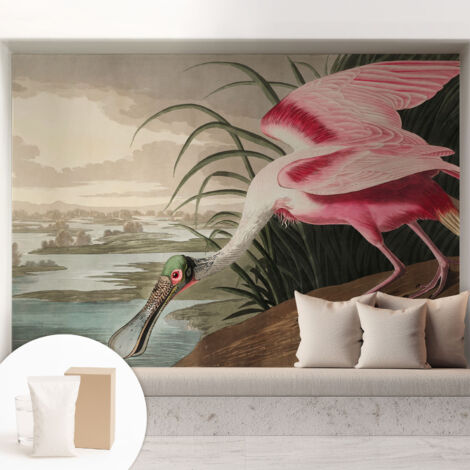 Tapete Vliestapete mit Kleber für Wohnzimmer Schlafzimmer Küche - Wanddekoration  Exotischer Vogel 208x146 cm