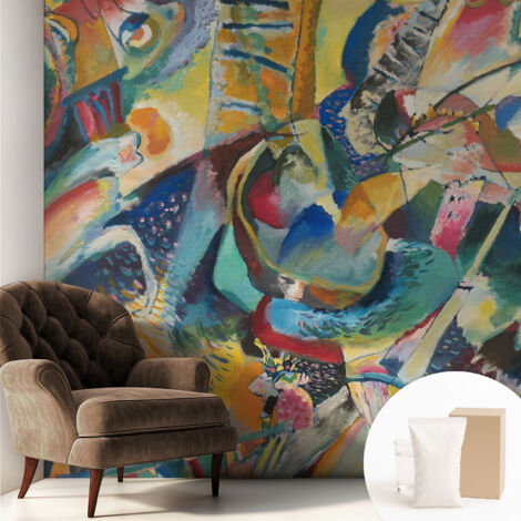 Tapete Vliestapete mit Kleber für Wohnzimmer Schlafzimmer Küche - Wanddekoration  Farbenfrohe Abstraktion 250x250 cm
