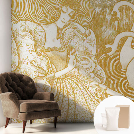 Tapete Vliestapete mit Kleber für Wohnzimmer Schlafzimmer Küche - Wanddekoration  Feminine Eleganz 250x250 cm