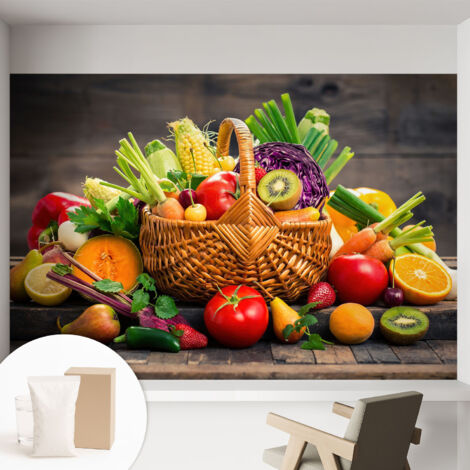 Tapete Vliestapete mit Kleber für Wohnzimmer Schlafzimmer Küche - Wanddekoration  Fruchtpracht 152x104 cm