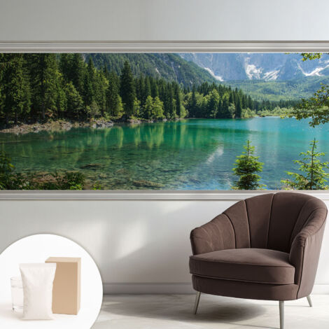 Tapete Vliestapete mit Kleber für Wohnzimmer Schlafzimmer Küche - Wanddekoration  Grüner See 250x104 cm