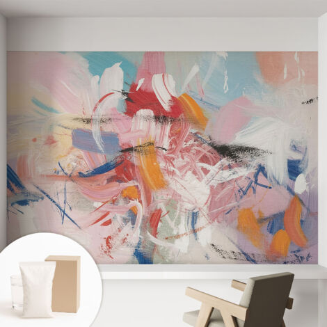 Tapete Vliestapete mit Kleber für Wohnzimmer Schlafzimmer Küche - Wanddekoration  Harmonische Abstraktion 152x104 cm