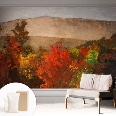Tapete Vliestapete mit Kleber für Wohnzimmer Schlafzimmer Küche - Wanddekoration  Herbstpanorama 312x219 cm