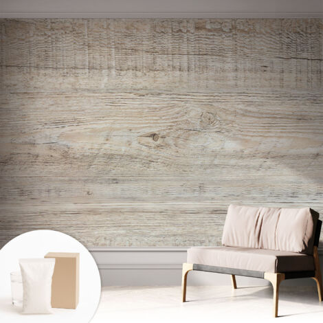 Tapete Vliestapete mit Kleber für Wohnzimmer Schlafzimmer Küche - Wanddekoration  Holzmaserung 312x219 cm