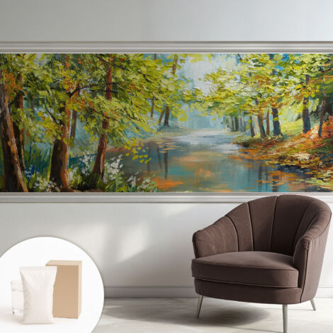 Tapete Vliestapete mit Kleber für Wohnzimmer Schlafzimmer Küche - Wanddekoration  Idyllischer See 250x104 cm