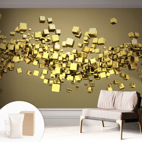 Tapete Vliestapete mit Kleber für Wohnzimmer Schlafzimmer Küche - Wanddekoration  Kreative Würfel 312x219 cm