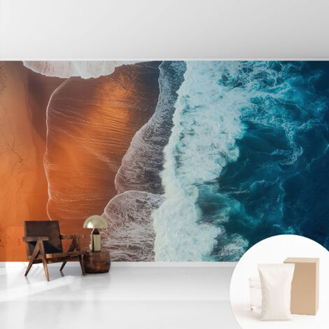 Tapete Vliestapete mit Kleber für Wohnzimmer Schlafzimmer Küche - Wanddekoration  Meeres-Symbiose 416x254 cm