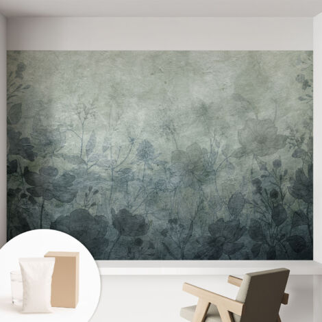 Tapete Vliestapete mit Kleber für Wohnzimmer Schlafzimmer Küche - Wanddekoration Pflanzliche Eleganz 152x104 cm