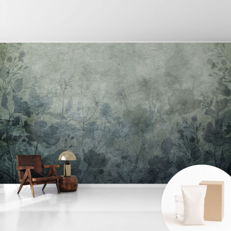Tapete Vliestapete mit Kleber für Wohnzimmer Schlafzimmer Küche - Wanddekoration Pflanzliche Eleganz 416x254 cm