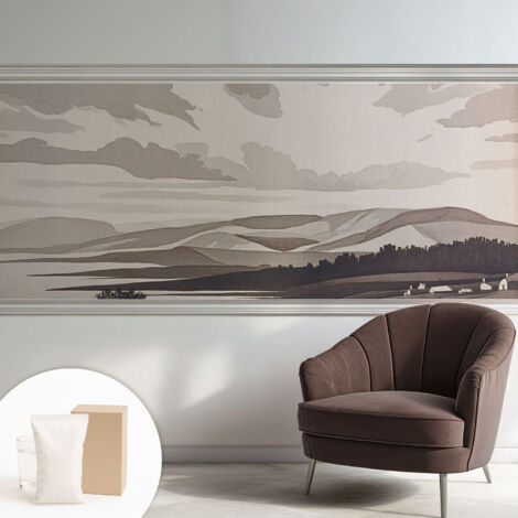 Tapete Vliestapete mit Kleber für Wohnzimmer Schlafzimmer Küche - Wanddekoration  Ruhige Landschaft 250x104 cm