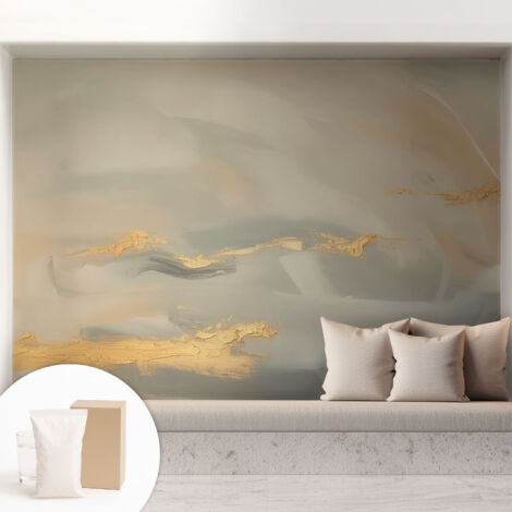 Tapete Vliestapete mit Kleber für Wohnzimmer Schlafzimmer Küche - Wanddekoration  Sanfte Striche 208x146 cm