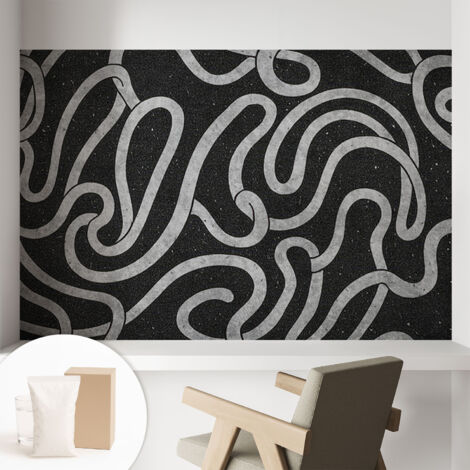 Tapete Vliestapete mit Kleber für Wohnzimmer Schlafzimmer Küche - Wanddekoration  Verspielte Formen 104x70 cm
