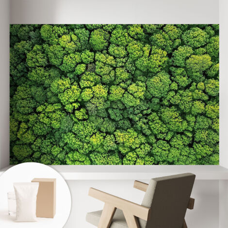 Tapete Vliestapete mit Kleber für Wohnzimmer Schlafzimmer Küche - Wanddekoration Waldpanorama 104x70 cm