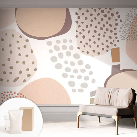 Tapete Vliestapete mit Kleber für Wohnzimmer Schlafzimmer Küche - Wanddekoration  Zarte Punkte 312x219 cm