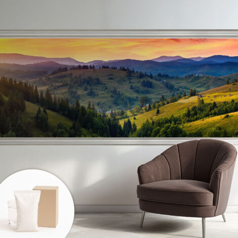 Tapete Vliestapete mit Kleber modern - Wanddeko für Küche - Klebefolie Wand - luxus Look Berglandschaft 250x104 cm