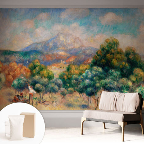 Tapete Vliestapete mit Kleber modern - Wanddeko für Küche - Klebefolie Wand - luxus Look Berglandschaft 312x219 cm