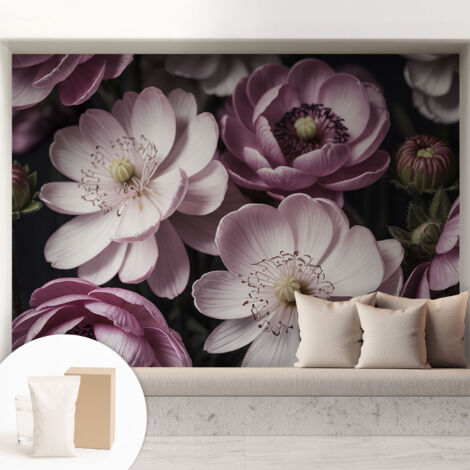 Tapete Vliestapete mit Kleber modern - Wanddeko für Küche - Klebefolie Wand - luxus Look Blumige Eleganz 208x146 cm