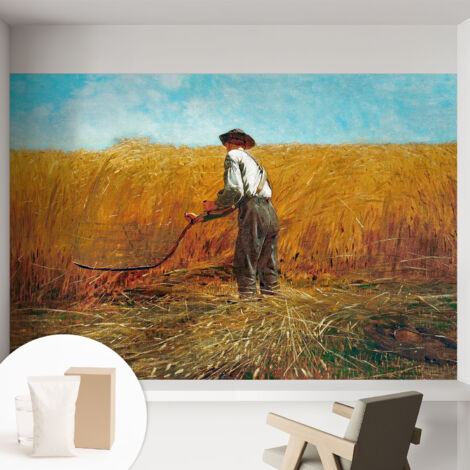 Tapete Vliestapete mit Kleber modern - Wanddeko für Küche - Klebefolie Wand - luxus Look Ernte in der Sonne 152x104 cm
