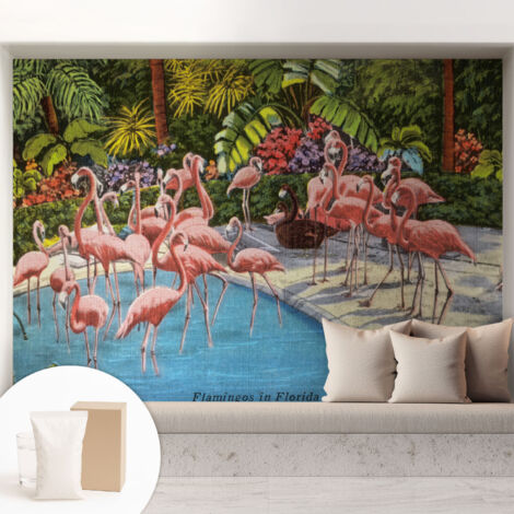 Tapete Vliestapete mit Kleber modern - Wanddeko für Küche - Klebefolie Wand - luxus Look Exotische Szene 208x146 cm