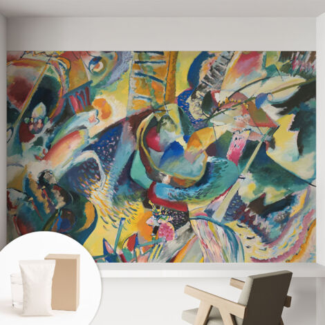 Tapete Vliestapete mit Kleber modern - Wanddeko für Küche - Klebefolie Wand - luxus Look Farbenfrohe Abstraktion 152x104 cm