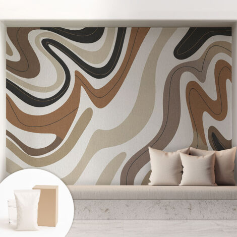 Tapete Vliestapete mit Kleber modern - Wanddeko für Küche - Klebefolie Wand - luxus Look Harmonische Wellen 208x146 cm