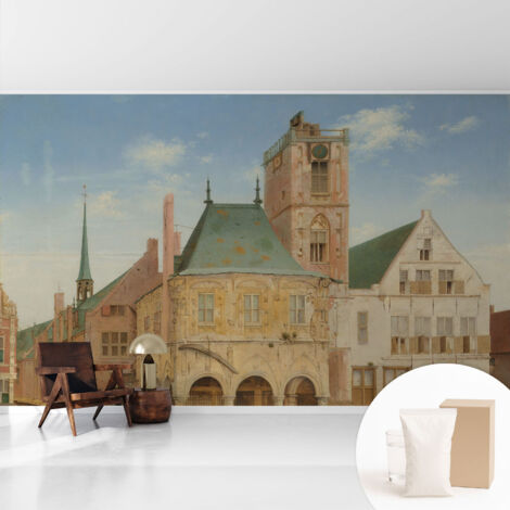 Tapete Vliestapete mit Kleber modern - Wanddeko für Küche - Klebefolie Wand - luxus Look Historisches Rathaus 416x254 cm