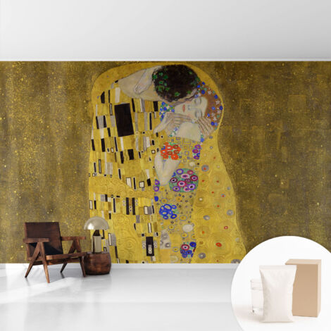 Tapete Vliestapete mit Kleber modern - Wanddeko für Küche - Klebefolie Wand - luxus Look Jugendstil-Paar 416x254 cm