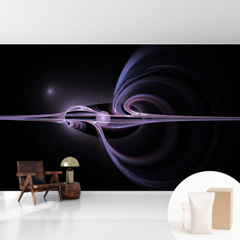 Tapete Vliestapete mit Kleber modern - Wanddeko für Küche - Klebefolie Wand - luxus Look Kosmische Abstraktion 416x254 cm