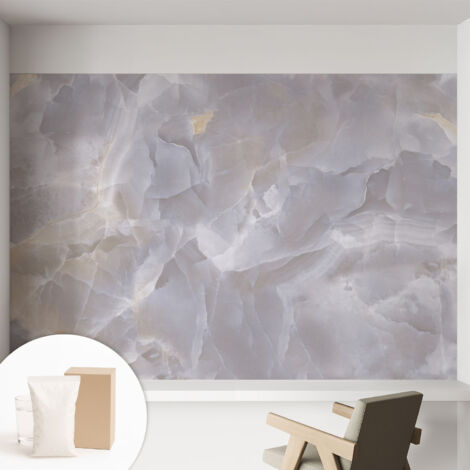 Tapete Vliestapete mit Kleber modern - Wanddeko für Küche - Klebefolie Wand - luxus Look Marmorwellen 152x104 cm