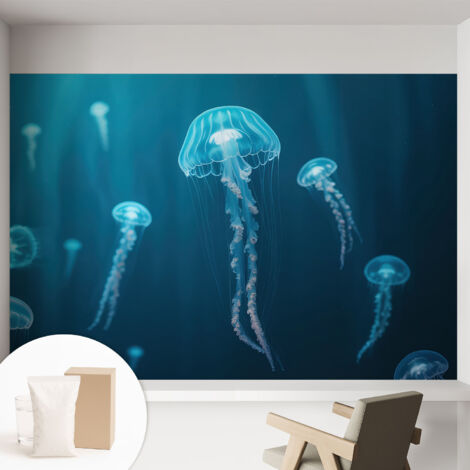Tapete Vliestapete mit Kleber modern - Wanddeko für Küche - Klebefolie Wand - luxus Look Meereseleganz 152x104 cm