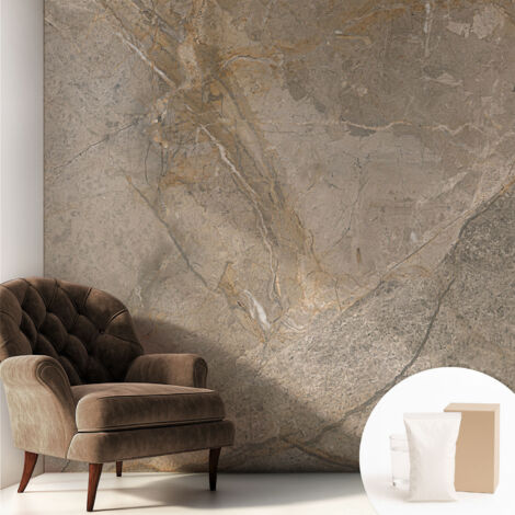 Tapete Vliestapete mit Kleber modern - Wanddeko für Küche - Klebefolie Wand - luxus Look Natürliche Eleganz 250x250 cm
