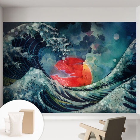 Tapete Vliestapete mit Kleber modern - Wanddeko für Küche - Klebefolie Wand - luxus Look Ozeanischer Sonnenaufgang 152x104 cm