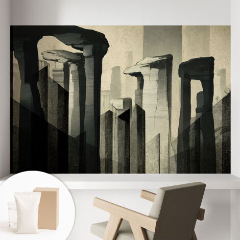 Tapete Vliestapete mit Kleber modern - Wanddeko für Küche - Klebefolie Wand - luxus Look Rohes Bauwerk 104x70 cm