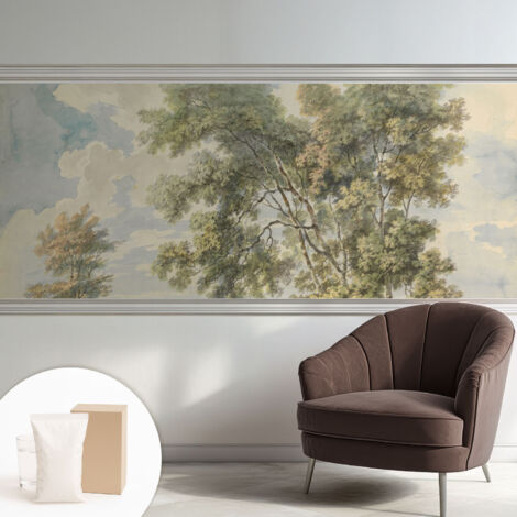 Tapete Vliestapete mit Kleber modern - Wanddeko für Küche - Klebefolie Wand - luxus Look Romantische Natur 250x104 cm