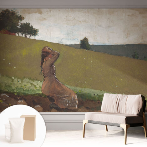 Tapete Vliestapete mit Kleber modern - Wanddeko für Küche - Klebefolie Wand - luxus Look Ruhige Szene 312x219 cm