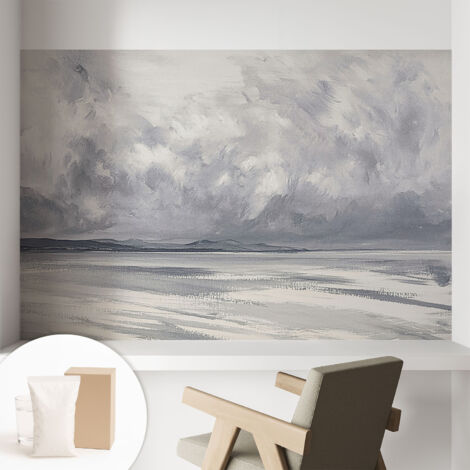 Tapete Vliestapete mit Kleber modern - Wanddeko für Küche - Klebefolie Wand - luxus Look Sturm am Horizont 104x70 cm
