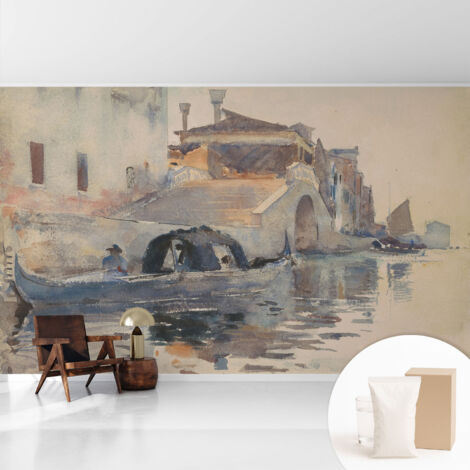 Tapete Vliestapete mit Kleber modern - Wanddeko für Küche - Klebefolie Wand - luxus Look Venezianische Harmonie 416x254 cm