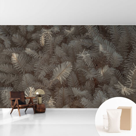 Tapete Vliestapete mit Kleber modern - Wanddeko für Küche - Klebefolie Wand - luxus Look Vereiste Zweige 416x254 cm