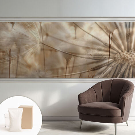 Tapete Vliestapete mit Kleber modern - Wanddeko für Küche - Klebefolie Wand - luxus Look Zarte Pusteblumen 250x104 cm