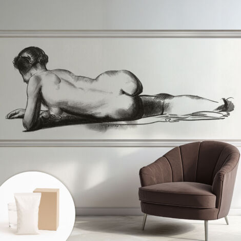 Tapete Vliestapete mit Kleber modern - Wanddeko für Küche - Klebefolie Wand - luxus Look Zarter Akt 250x104 cm