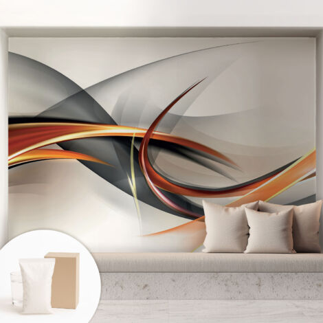 Tapete Vliestapete mit Kleber modern Wohnzimmer - Wanddeko Schlafzimmer - Tapete mit Motiv Abstrakte Dynamik 208x146 cm
