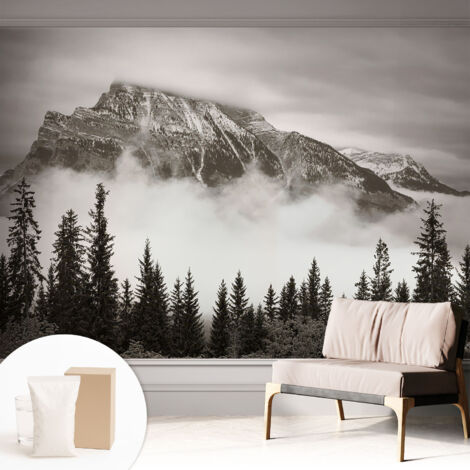 Tapete Vliestapete mit Kleber modern Wohnzimmer - Wanddeko Schlafzimmer - Tapete mit Motiv Berglandschaft 312x219 cm