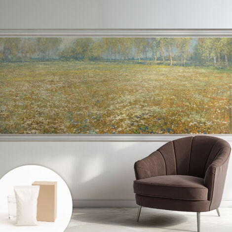 Tapete Vliestapete mit Kleber modern Wohnzimmer - Wanddeko Schlafzimmer - Tapete mit Motiv Blühendes Feld 250x104 cm