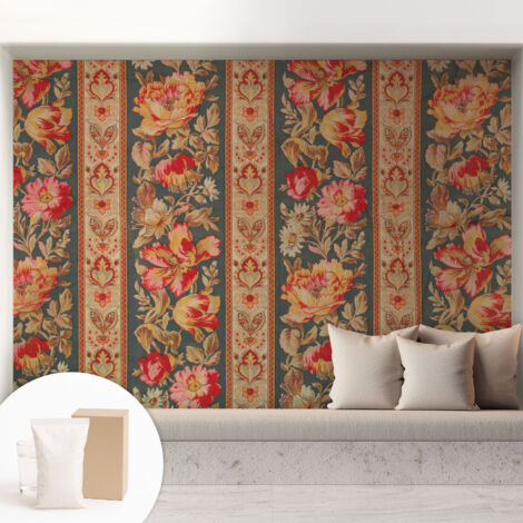 Tapete Vliestapete mit Kleber modern Wohnzimmer - Wanddeko Schlafzimmer - Tapete mit Motiv Bunte Blumen 208x146 cm