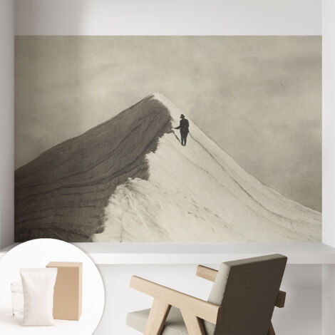 Tapete Vliestapete mit Kleber modern Wohnzimmer - Wanddeko Schlafzimmer - Tapete mit Motiv Einsamer Kletterer 104x70 cm
