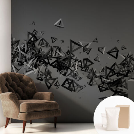 Tapete Vliestapete mit Kleber modern Wohnzimmer - Wanddeko Schlafzimmer - Tapete mit Motiv Geometrische Abstraktionen 250x250 cm