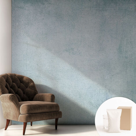 Tapete Vliestapete mit Kleber modern Wohnzimmer - Wanddeko Schlafzimmer - Tapete mit Motiv Grauer Beton 250x250 cm